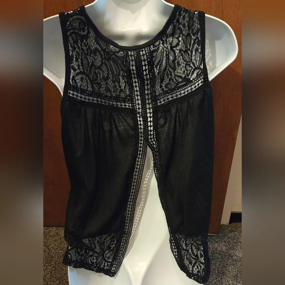 Black lace beautiful NEW tank/tunic top szM/S - Picture 4 of 6